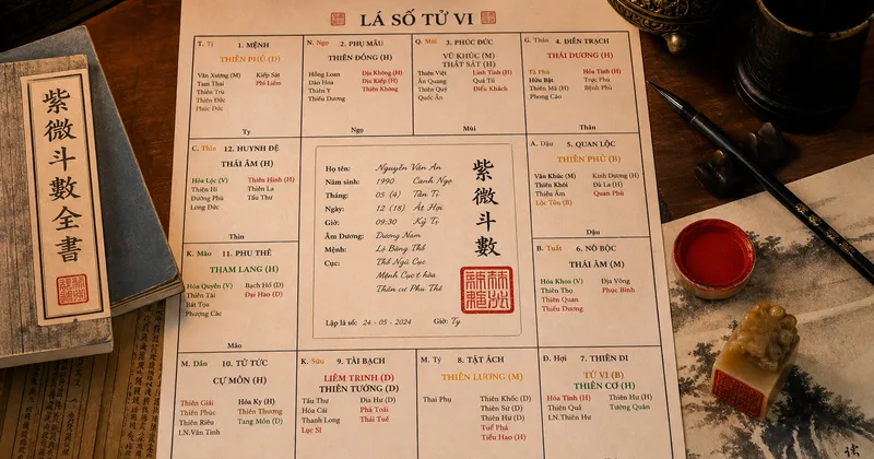 Sơ đồ cách lập lá số tử vi