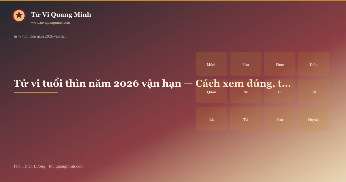 tử vi tuổi thìn năm 2026 vận hạn — minh họa Tử Vi Quang Minh